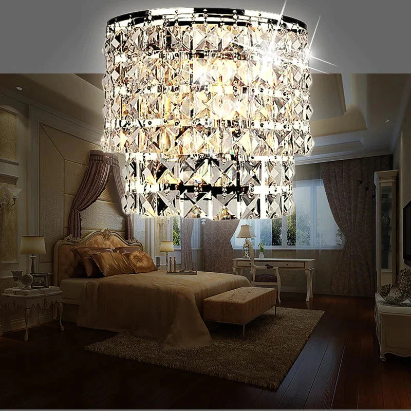 Classic Crystal Chandelier Wall Light Gold Crystalline Sconce Lamp Led Living Room Bedside Glass