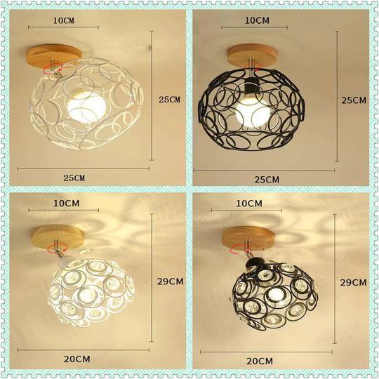 Creative Crystal Minimalist Ceiling Light Single Wall Lamp Bedroom European Iron Crystal Decor