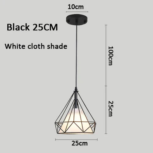 Modern Pendant Lamp Light Iron Frame Lights For Kitchen Island Dining Room Home Decoration