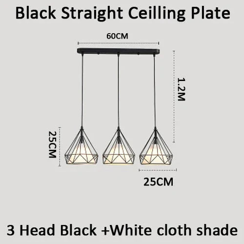 Modern Pendant Lamp Light Iron Frame Lights For Kitchen Island Dining Room Home Decoration