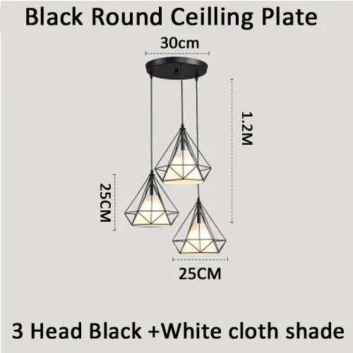 Modern Pendant Lamp Light Iron Frame Lights For Kitchen Island Dining Room Home Decoration