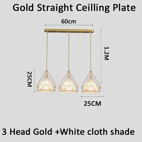 Modern Pendant Lamp Light Iron Frame Lights For Kitchen Island Dining Room Home Decoration