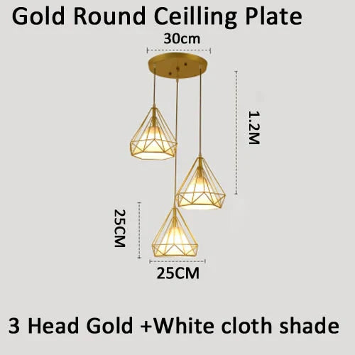 Modern Pendant Lamp Light Iron Frame Lights For Kitchen Island Dining Room Home Decoration