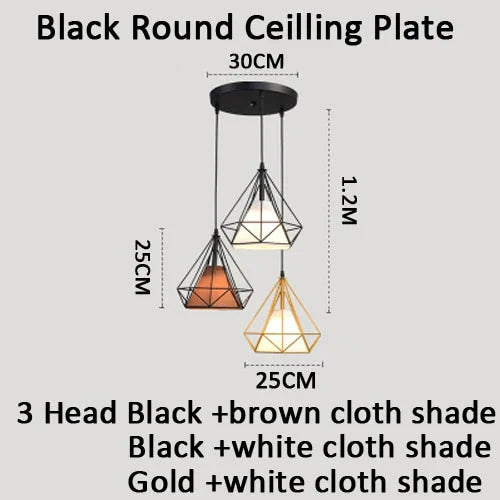 Modern Pendant Lamp Light Iron Frame Lights For Kitchen Island Dining Room Home Decoration