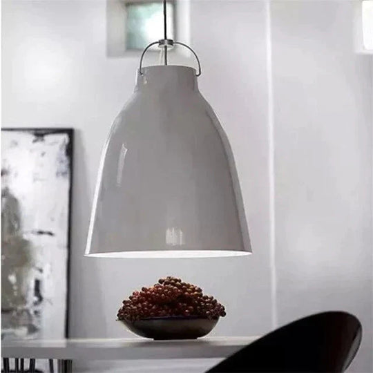 Modern Restaurant Chandeliers Bells Living Room Bedroom Bar Aluminum Pendant Lamps White / 25Cm