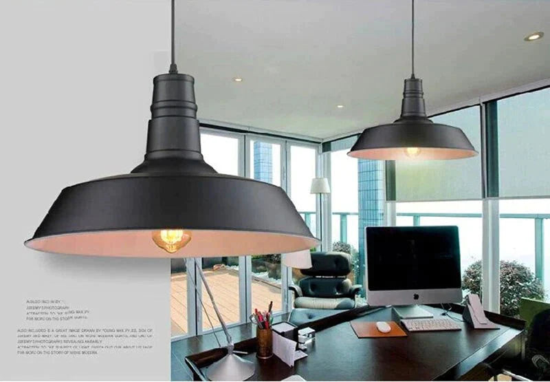 Industrial Vintage Pendant Loft Lampshade Ceiling Light Chandelier Lamp Fixtures E27