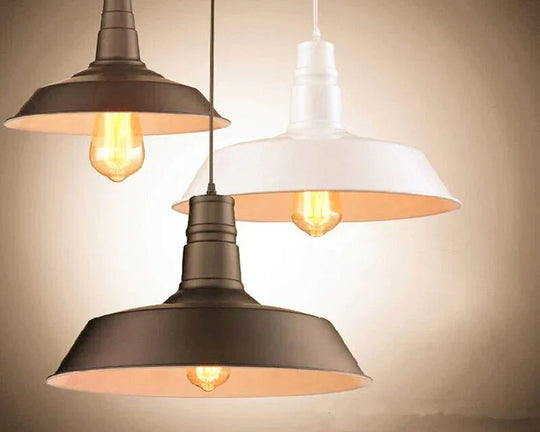 Industrial Vintage Pendant Loft Lampshade Ceiling Light Chandelier Lamp Fixtures E27 Black And White