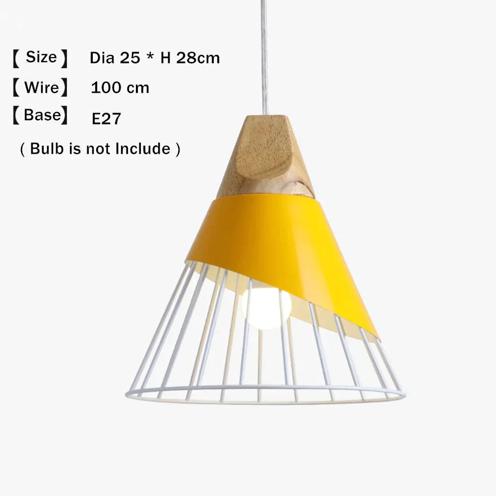Modern Wood Pendant Lights Led Hang Lamp Colorful Aluminum Lamps For Living Room/Bedroom/Restaurant