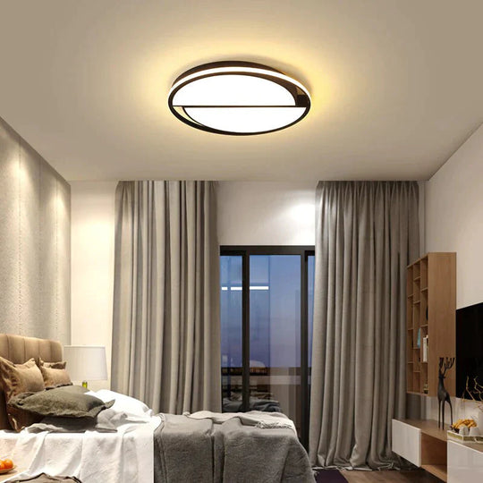 Modern Round Iron Living Room Chandelier Fixtures Led Lustre Bedroom Restaurant Dimmable