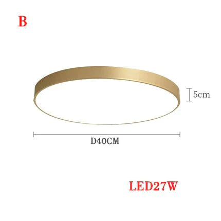 Modern Atmosphere Light Luxury Ultra Thin Ceiling Lamp Bedroom Living Room Kitchen Dining B D40Cm /