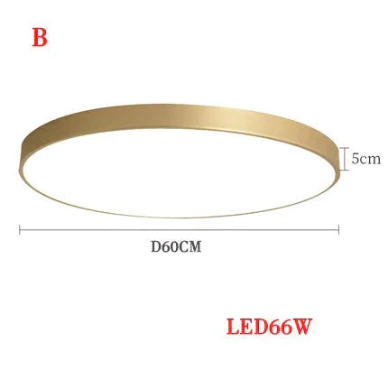 Modern Atmosphere Light Luxury Ultra Thin Ceiling Lamp Bedroom Living Room Kitchen Dining B D60Cm /