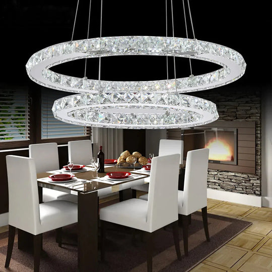 30/40/50 Cm Led Pendant Lights Modern Crystal Lamp For Living Room Restaurant Hanging