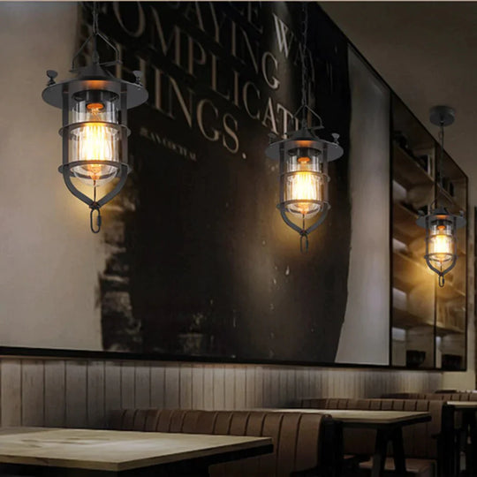 Vintage Industrial Wind Single Head Pendant Lights For Cafe Restaurant Bar Balcony Corridor