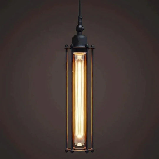 Retro Iron Flute Pendant Lamp Bedroom Living Room Industrial Edison Wrought Hanging Lighting