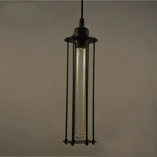 Retro Iron Flute Pendant Lamp Bedroom Living Room Industrial Edison Wrought Hanging Lighting