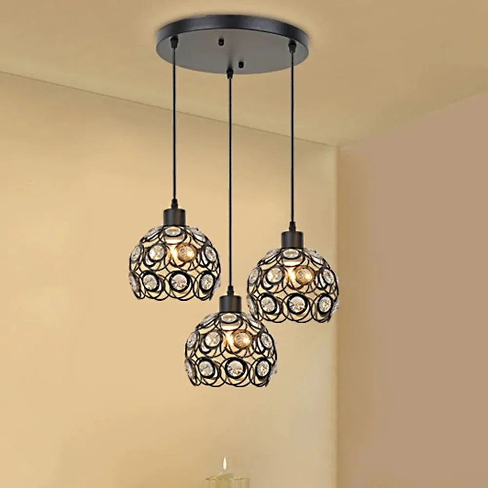 E26/E27 Retro Metal + Cloth Pendant Lamp For Indoor Living Room Dinning Hallway Lighting Hanging