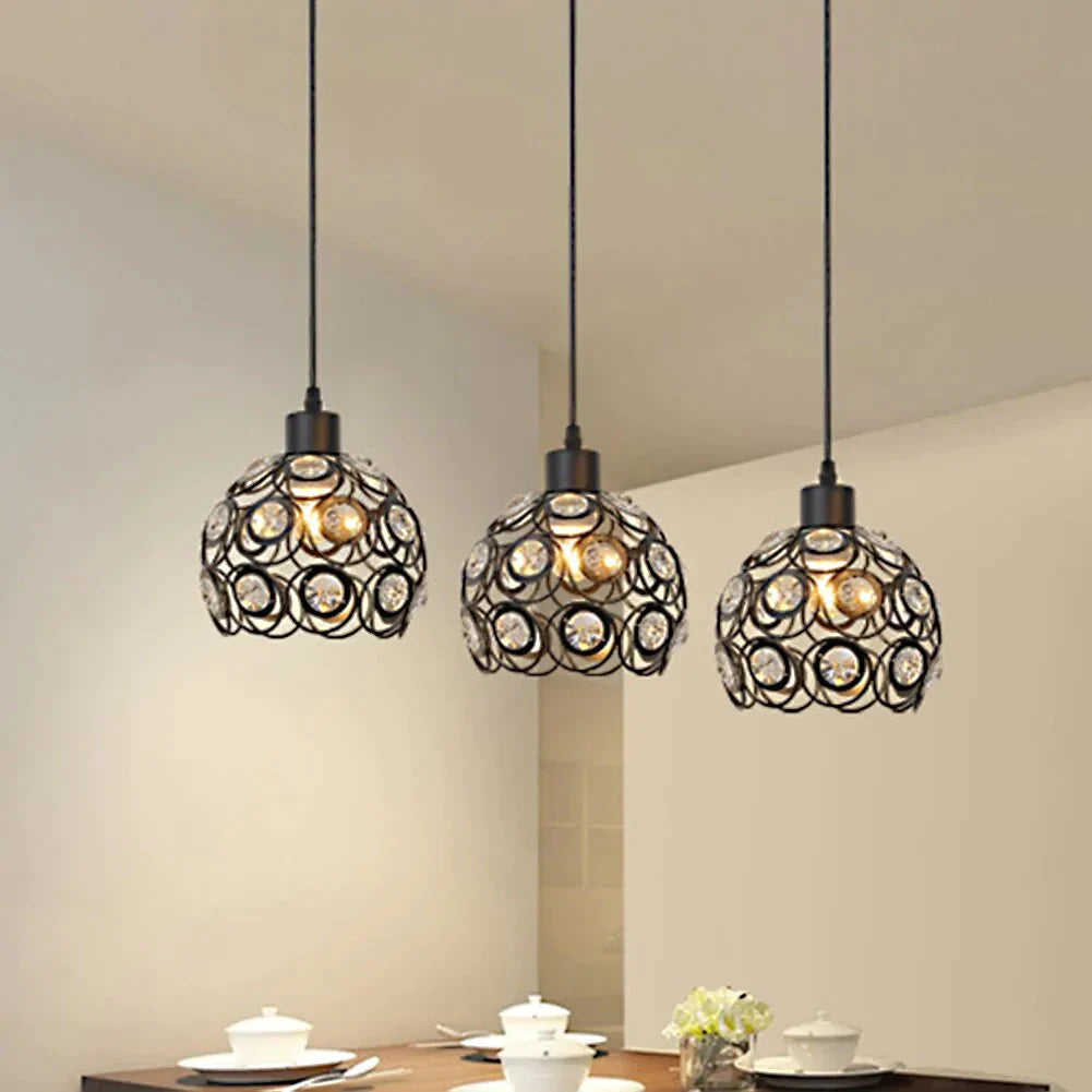 E26/E27 Retro Metal + Cloth Pendant Lamp For Indoor Living Room Dinning Hallway Lighting Hanging