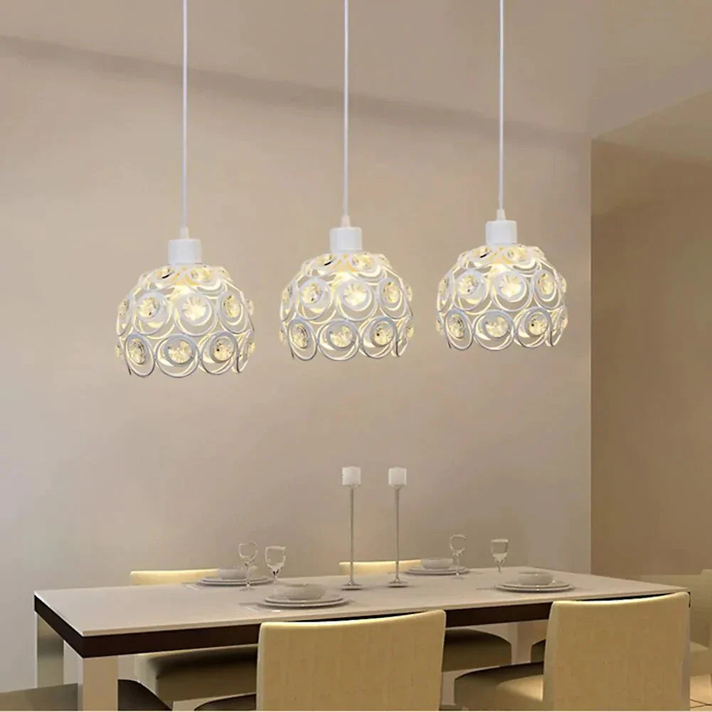 E26/E27 Retro Metal + Cloth Pendant Lamp For Indoor Living Room Dinning Hallway Lighting Hanging