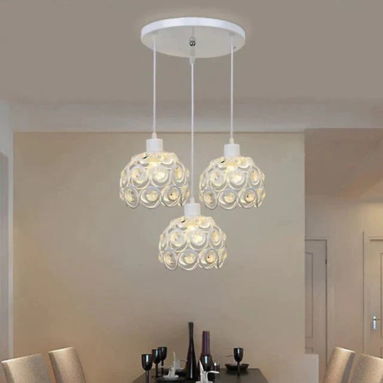 E26/E27 Retro Metal + Cloth Pendant Lamp For Indoor Living Room Dinning Hallway Lighting Hanging