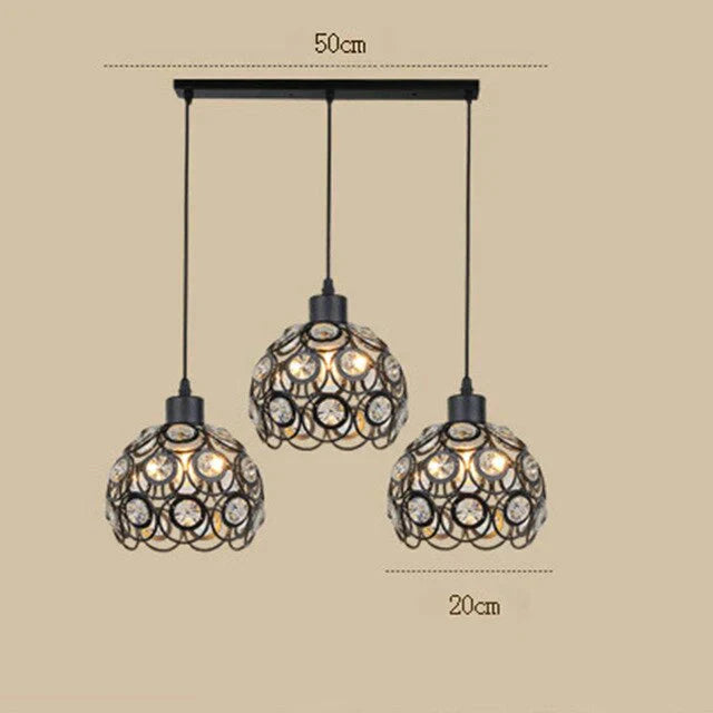 E26/E27 Retro Metal + Cloth Pendant Lamp For Indoor Living Room Dinning Hallway Lighting Hanging