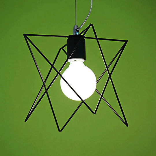 Modern Metal Geometric Pendant Lights Foyer Plug - In Cord 1 - Light Hanging Lamp Loft Rustic Home