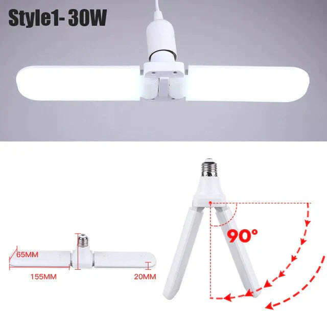 E27 Led Bulb Lamp Ampoule Leds Football Lamps Bulbs Foldable Fan Blade Lights Adjustable 45W 40W