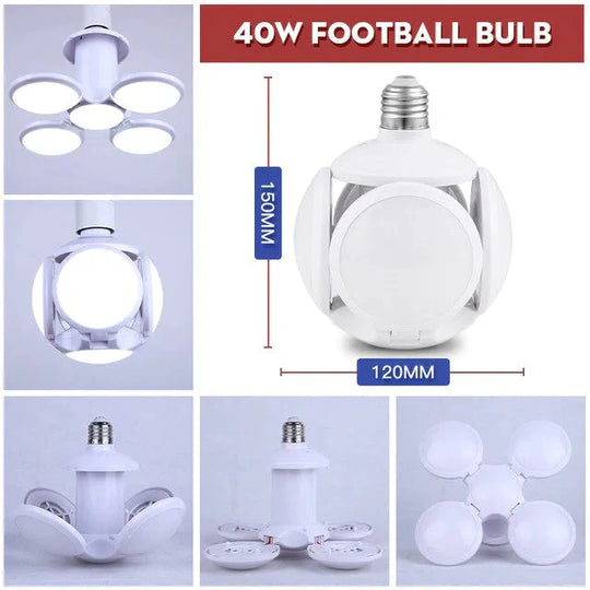 E27 Led Bulb Lamp Ampoule Leds Football Lamps Bulbs Foldable Fan Blade Lights Adjustable 45W 40W