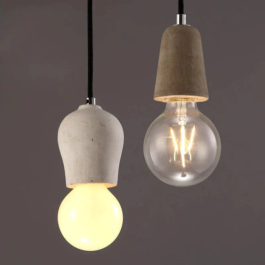 3 Style Colorful Brief Loft Nordic Cement Pendant Lights Modern Led E27 Cord Lamp Restaurant Living