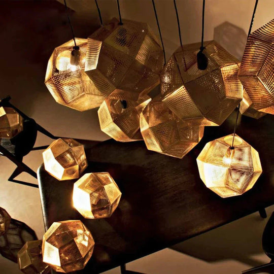 Modern Industrial Pendant Lights Hotel/Restaurant/Bar Lamps Gold/Silver Stainless Steel Art