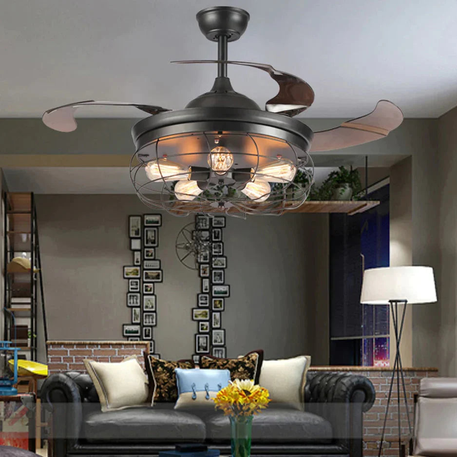 Led E27 Loft Stainless Steel Acryl Pendant Fan Led Lamp.led Light.pendant Lights.led Lamp For Foyer