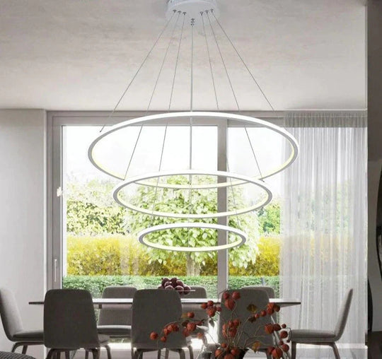 Modern Led Living Dining Room Pendant Lights Suspension Luminaire Suspendu Led Ring Lighting Lamp