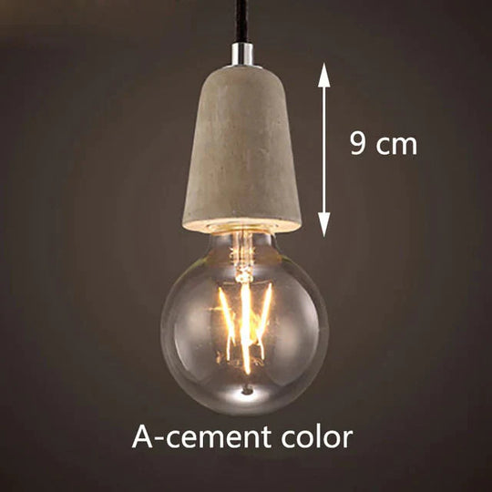 3 Style Colorful Brief Loft Nordic Cement Pendant Lights Modern Led E27 Cord Lamp Restaurant Living