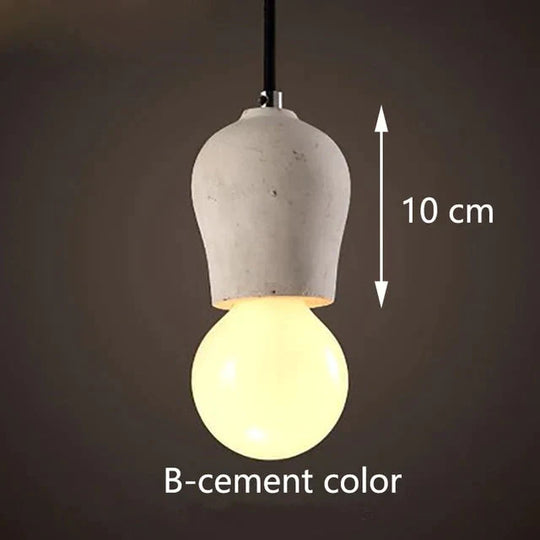 3 Style Colorful Brief Loft Nordic Cement Pendant Lights Modern Led E27 Cord Lamp Restaurant Living