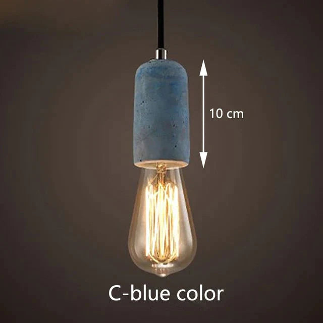 3 Style Colorful Brief Loft Nordic Cement Pendant Lights Modern Led E27 Cord Lamp Restaurant Living