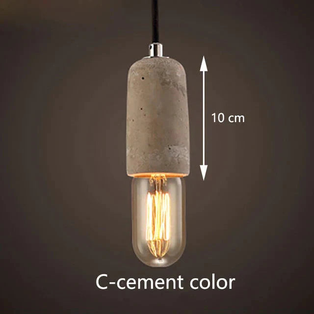 3 Style Colorful Brief Loft Nordic Cement Pendant Lights Modern Led E27 Cord Lamp Restaurant Living