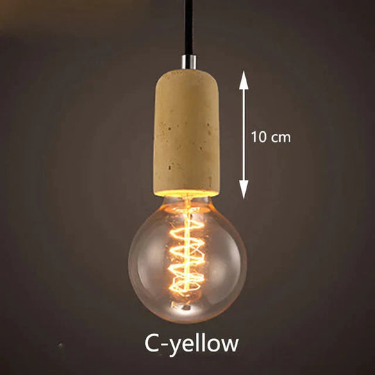 3 Style Colorful Brief Loft Nordic Cement Pendant Lights Modern Led E27 Cord Lamp Restaurant Living