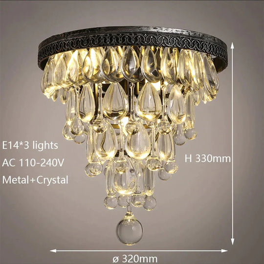 Modern Loft Industrial Vintage Retro Crystal Ceiling Lights E14 Plafonnier Led Lamp Fixture