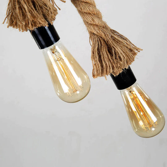 Vintage Hemp Rope Pendant Light E27 Loft Creative Personality Industrial Lamp For Restaurant Coffee