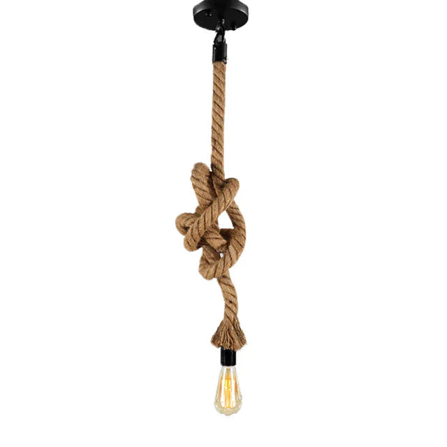 Vintage Hemp Rope Pendant Light E27 Loft Creative Personality Industrial Lamp For Restaurant Coffee