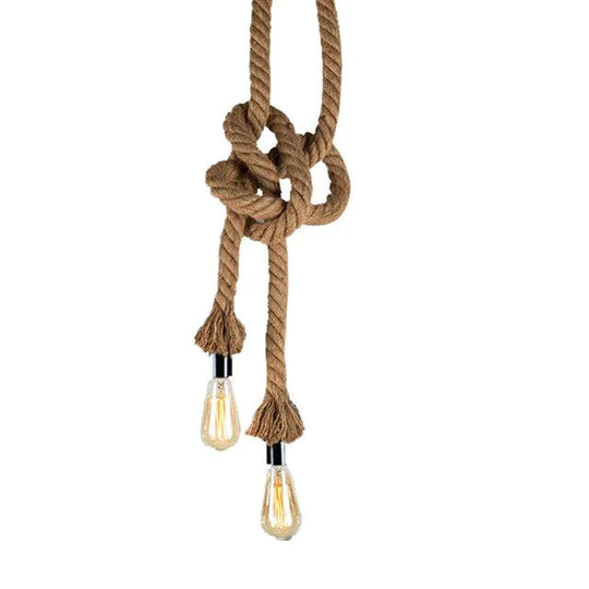 Vintage Hemp Rope Pendant Light E27 Loft Creative Personality Industrial Lamp For Restaurant Coffee