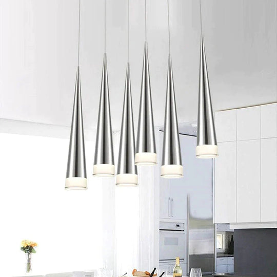 Simple Led Pendant Lights 5W Modern Conical Lamps Aluminum Hand Lighting Dining - Room Bar