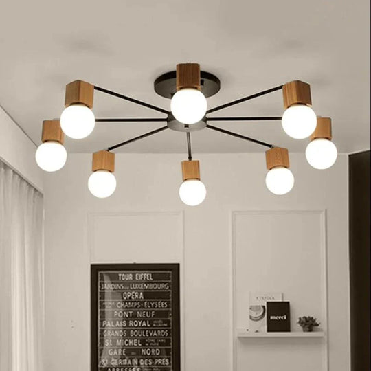 Fashion Modern Lamps Led Pendant Lights Indoor Lighting Wood Lamp Holder Living Dining Room Bedroom