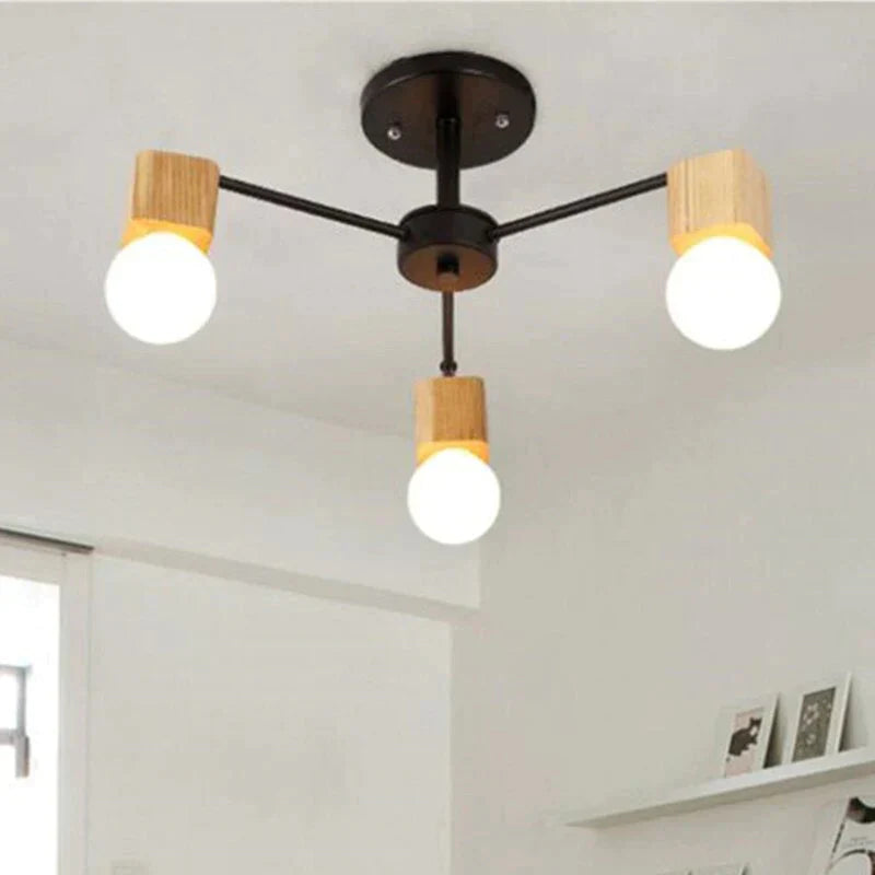 Fashion Modern Lamps Led Pendant Lights Indoor Lighting Wood Lamp Holder Living Dining Room Bedroom