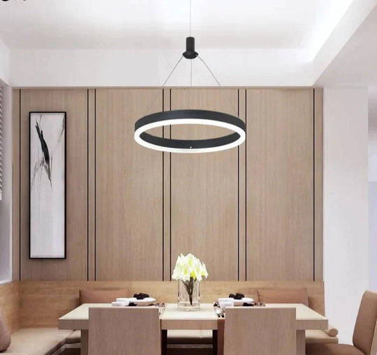 Modern Led Pendant Lamps For Dinning Room Acrylic Round Circle Hanging Lamp Dining Kitchen Light