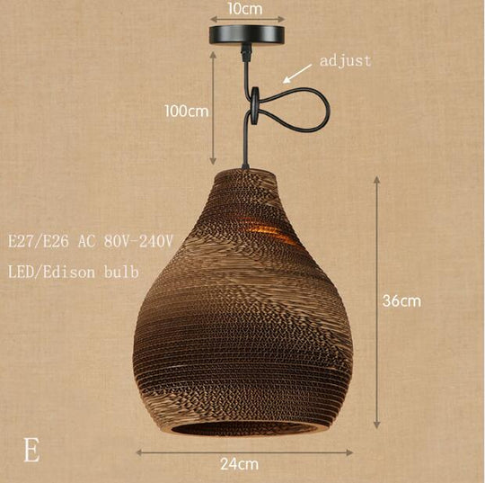 Modern Nordic Pendant Light Hanging E27 Led Origami Paper Shade Lamp Bar Restaurant Living Room