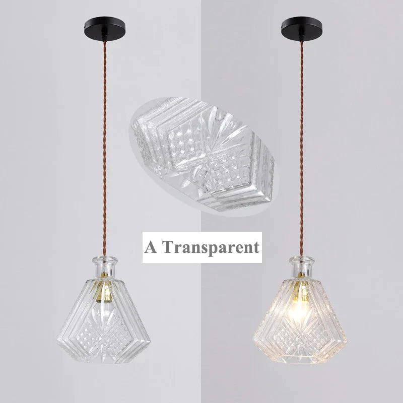 Modern Minimalist Vintage Wine Bottle Pendant Lights Decoration Indoor Lighting Transparent A