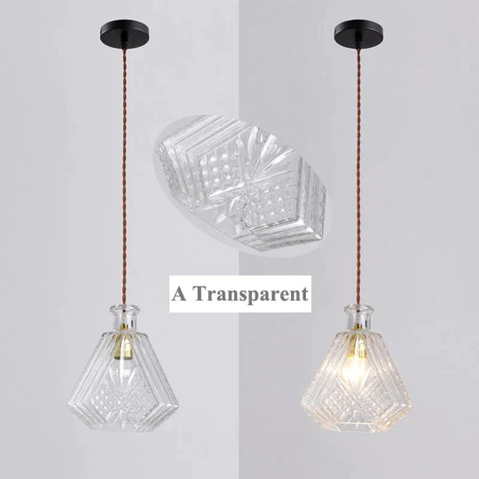 Modern Minimalist Vintage Wine Bottle Pendant Lights Decoration Indoor Lighting Transparent A