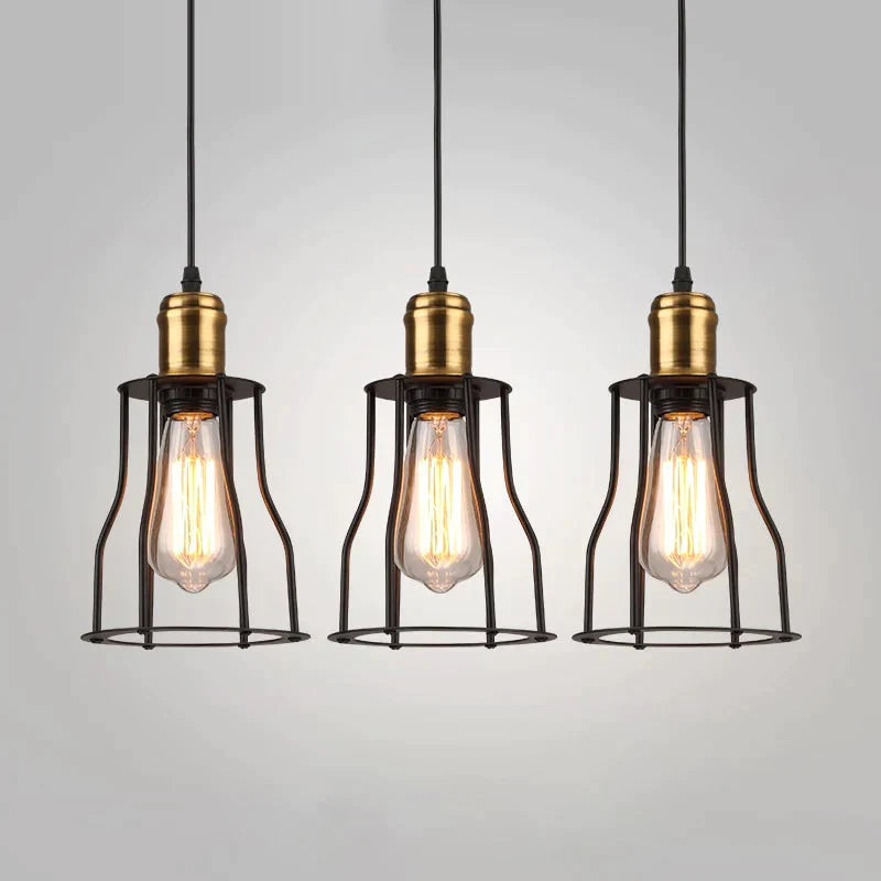 Loft Industrial Pendant Lights American Vintage Bar/Restaurant Lamps Black E27 Antique Edison