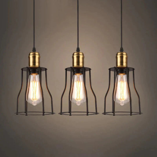 Loft Industrial Pendant Lights American Vintage Bar/Restaurant Lamps Black E27 Antique Edison