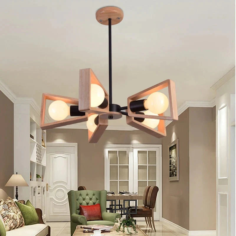 Modern Pendant Lamp Lights Kitchen Island Dining Living Room Decoration Low Ceiling Branch Wood